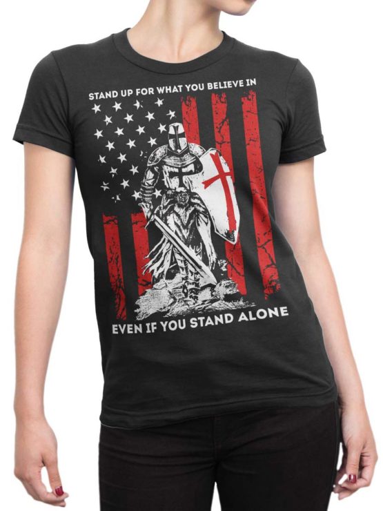 0507 Patriotic Shirts Alone Front Woman