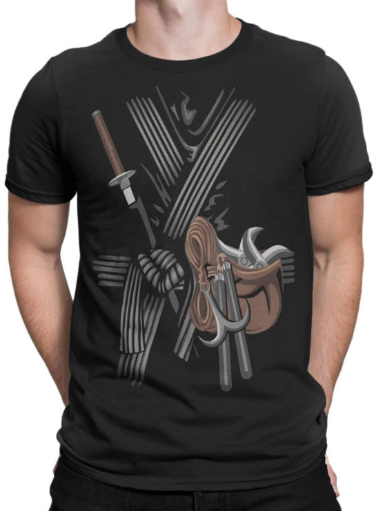0973 Warrior T Shirt Ninja Front Man